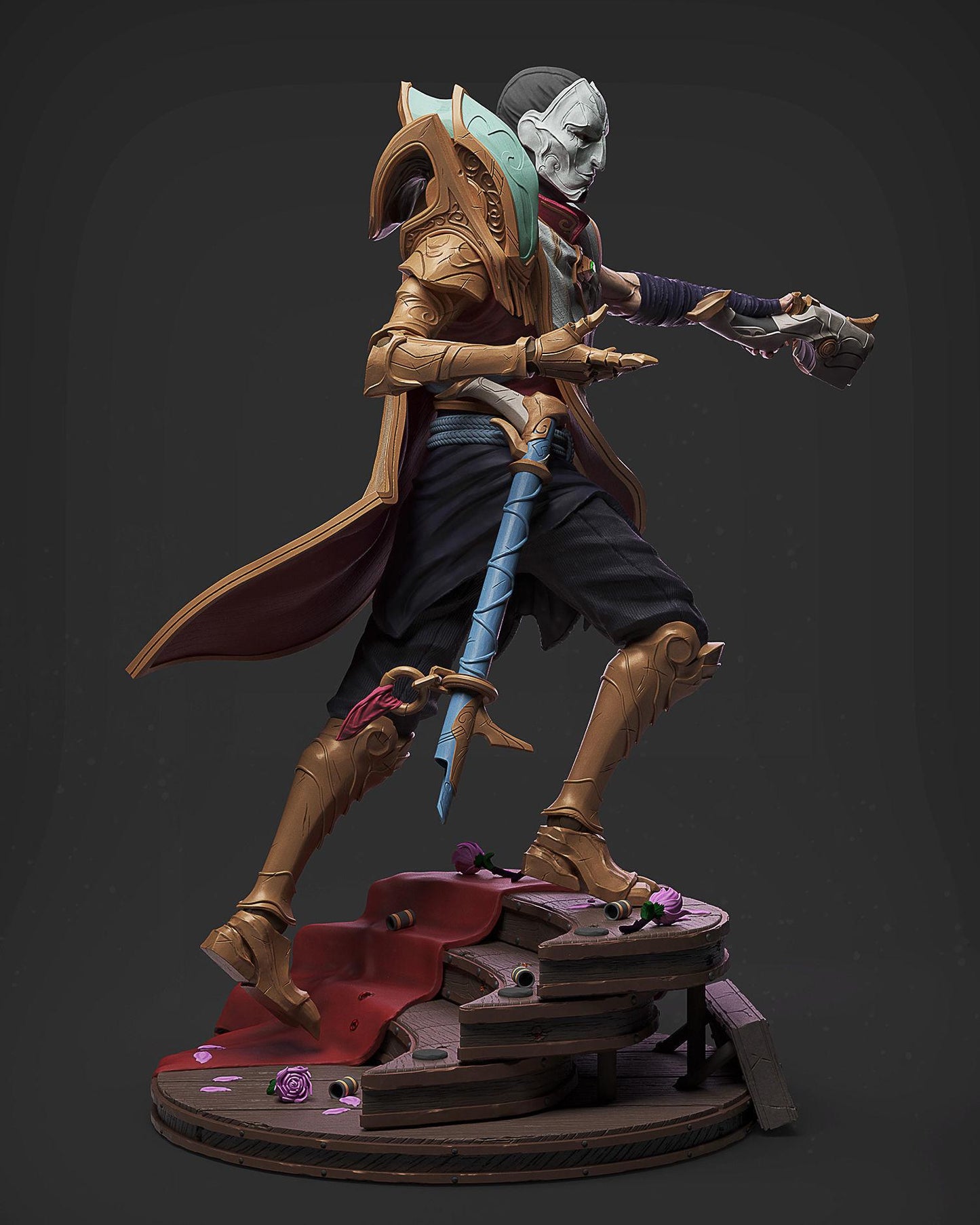 League of Legends Jhin Figure | 3D Printed Virtuoso Model | Gaming Desk Decor | Gamer Gift | Collectible Statue | Unpainted for DIY Painting