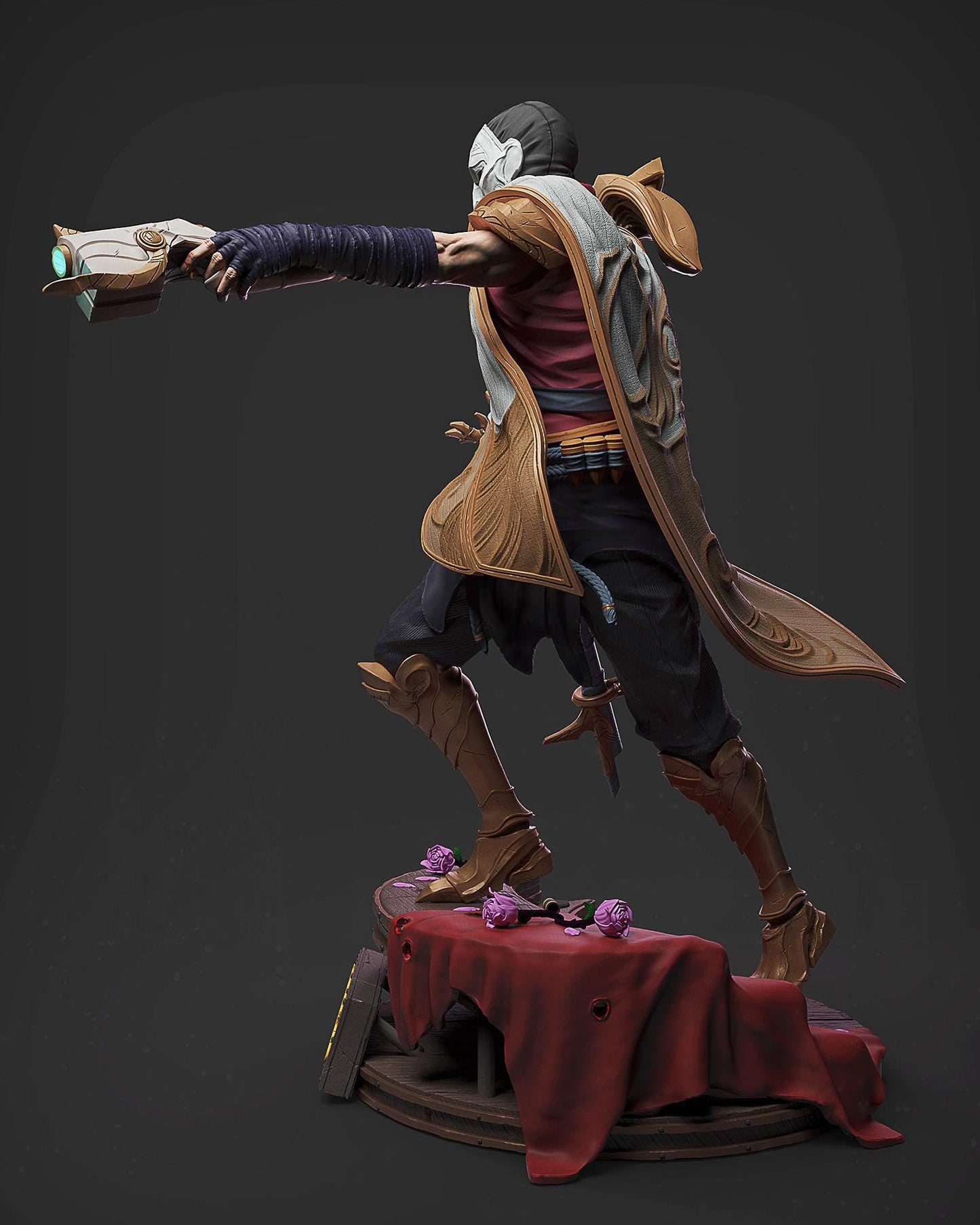 League of Legends Jhin Figure | 3D Printed Virtuoso Model | Gaming Desk Decor | Gamer Gift | Collectible Statue | Unpainted for DIY Painting